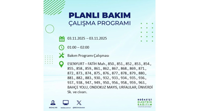 Yarın uzun süre elektrik olmayacak: 3 Kasım elektrik kesintileri - Resim: 35