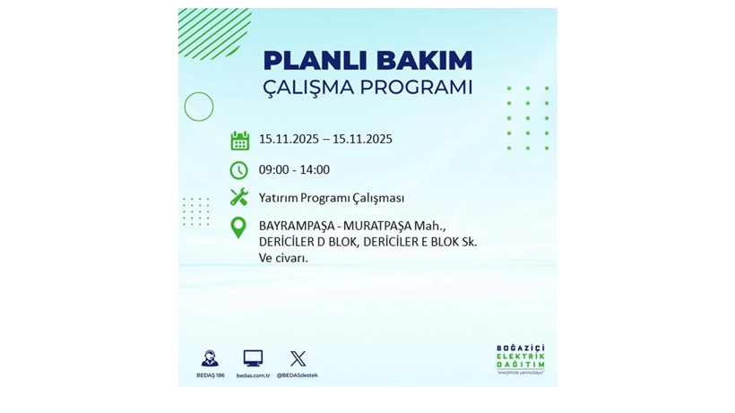 İstanbul'da elektrik kesintisi saatler sürecek! 15 Kasım Cumartesi elektrik kesintileri - Resim: 3
