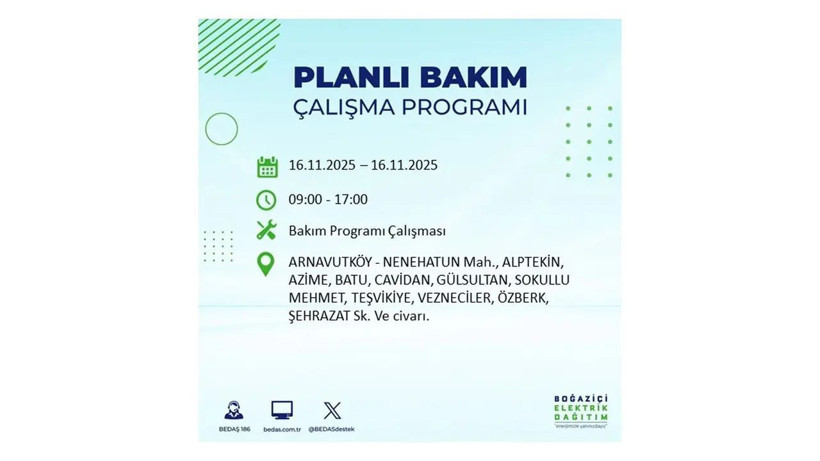 İstanbul’da 16 Kasım’da büyük elektrik kesintisi! Onlarca ilçe karanlığa gömülecek - Resim: 2