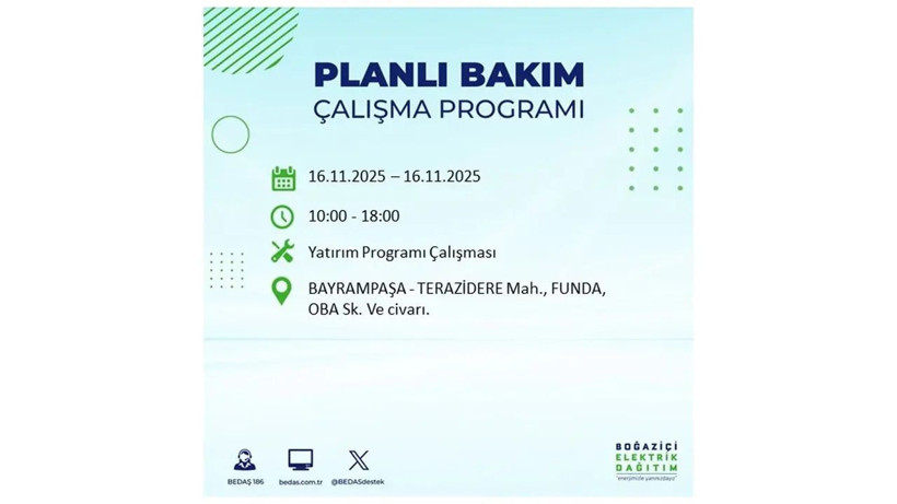 İstanbul’da 16 Kasım’da büyük elektrik kesintisi! Onlarca ilçe karanlığa gömülecek - Resim: 10