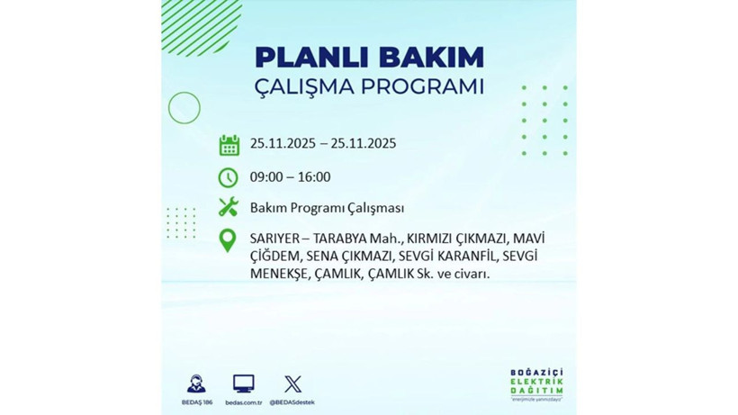 İstanbul’da büyük kesinti! 25 Kasım’da onlarca mahalle karanlığa gömülecek - Resim: 17
