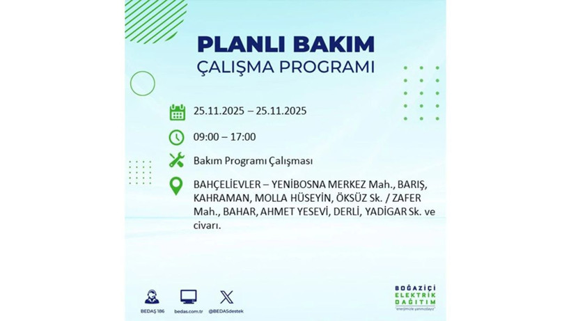 İstanbul’da büyük kesinti! 25 Kasım’da onlarca mahalle karanlığa gömülecek - Resim: 63