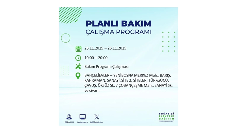 Yarın elektrikler kesilecek: 26 Kasım kesinti listesi - Resim: 10