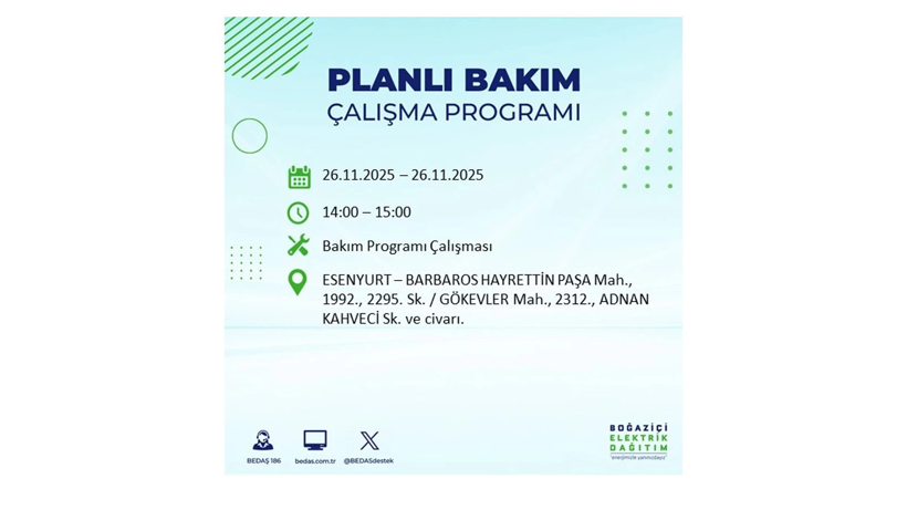 Yarın elektrikler kesilecek: 26 Kasım kesinti listesi - Resim: 20