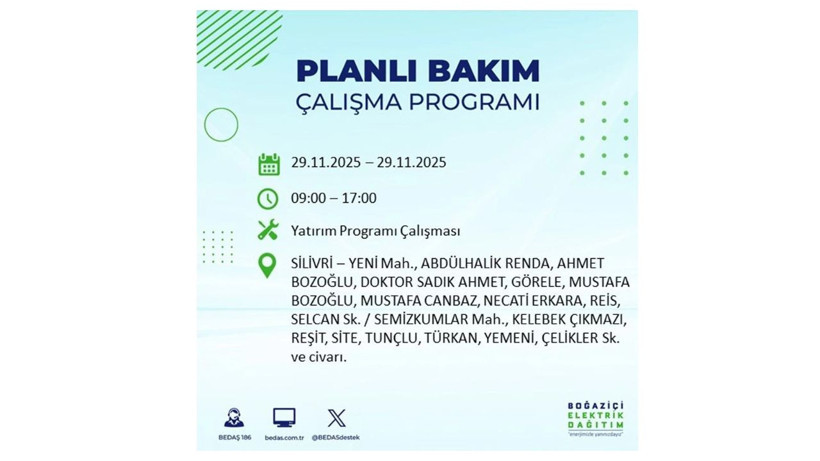 Bu ilçeler dikkat! 29 Kasım’da uzun süreli elektrik kesintisi geliyor - Resim: 25