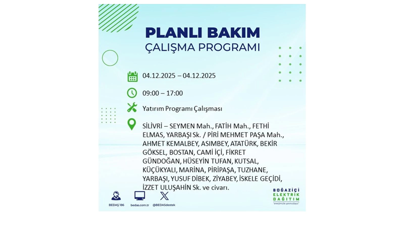 İstanbul’un birçok noktasında elektrikler gidecek: Kesinti listesi açıklandı - Resim: 62