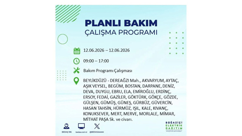 İstanbul 12 Haziran elektrik kesintisi programı: O ilçelerde gün boyu elektrik olmayacak! - Resim: 19