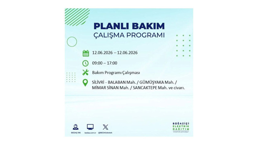 İstanbul 12 Haziran elektrik kesintisi programı: O ilçelerde gün boyu elektrik olmayacak! - Resim: 52