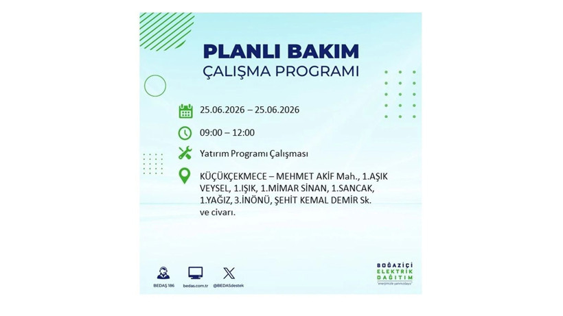 İstanbul 25 Haziran kesintisi programı: O ilçelerde saatlerce elektrik olmayacak! - Resim: 43