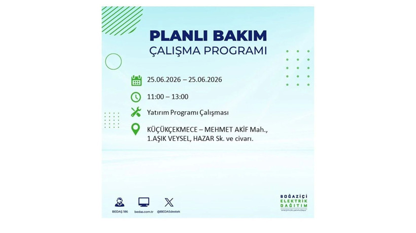 İstanbul 25 Haziran kesintisi programı: O ilçelerde saatlerce elektrik olmayacak! - Resim: 44