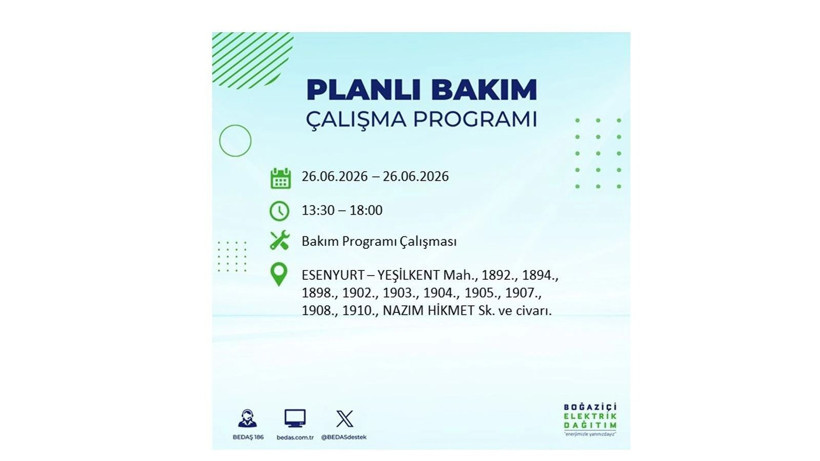 İstanbul 26 Haziran kesintisi programı: O ilçelerde saatlerce elektrik olmayacak! - Resim: 31
