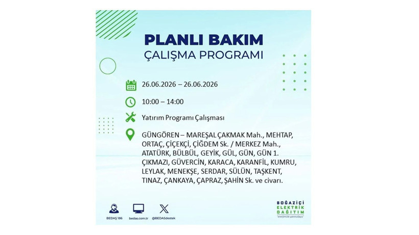 İstanbul 26 Haziran kesintisi programı: O ilçelerde saatlerce elektrik olmayacak! - Resim: 43