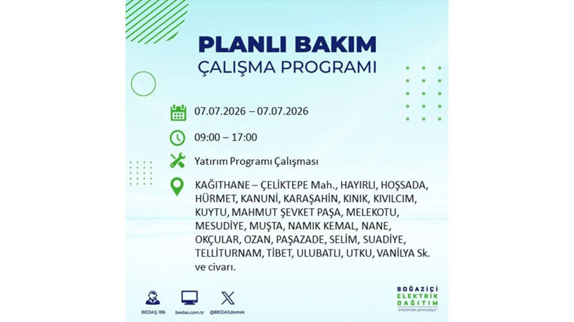 İstanbul 7 Temmuz kesintisi programı: O ilçelerde saatlerce elektrik olmayacak! - Resim: 14