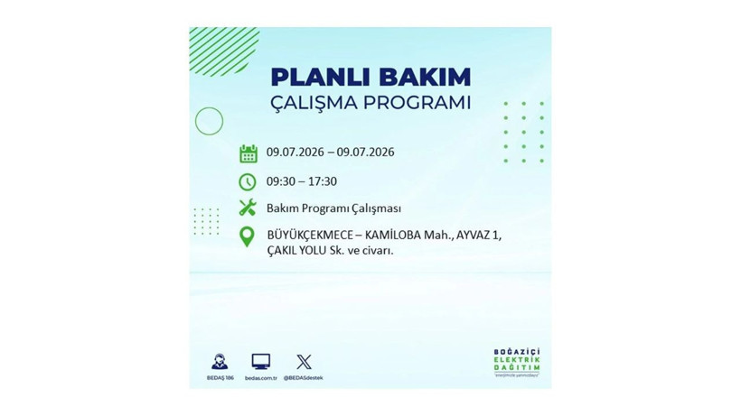İstanbul 9 Temmuz kesintisi programı: O ilçelerde saatlerce elektrik olmayacak! - Resim: 29