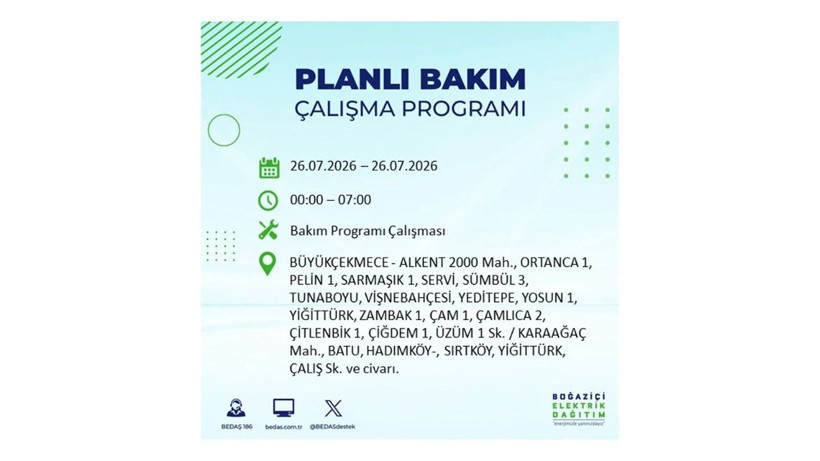 İstanbul 26 Temmuz kesintisi programı: O ilçelerde saatlerce elektrik olmayacak! - Resim: 12