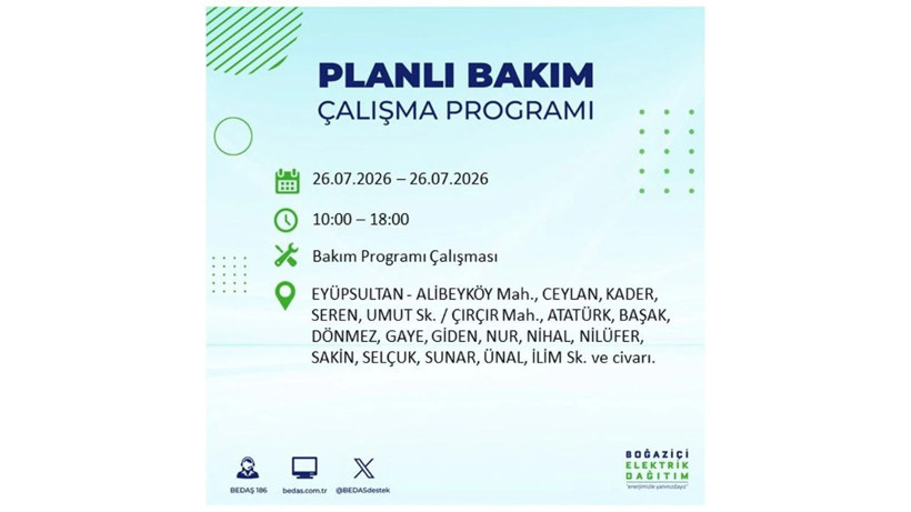 İstanbul 26 Temmuz kesintisi programı: O ilçelerde saatlerce elektrik olmayacak! - Resim: 20