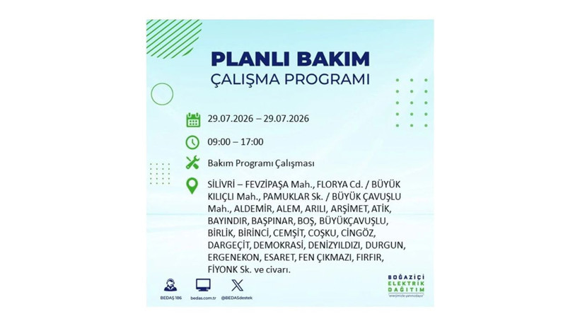 İstanbul 29 Temmuz kesintisi programı: O ilçelerde saatlerce elektrik olmayacak! - Resim: 42