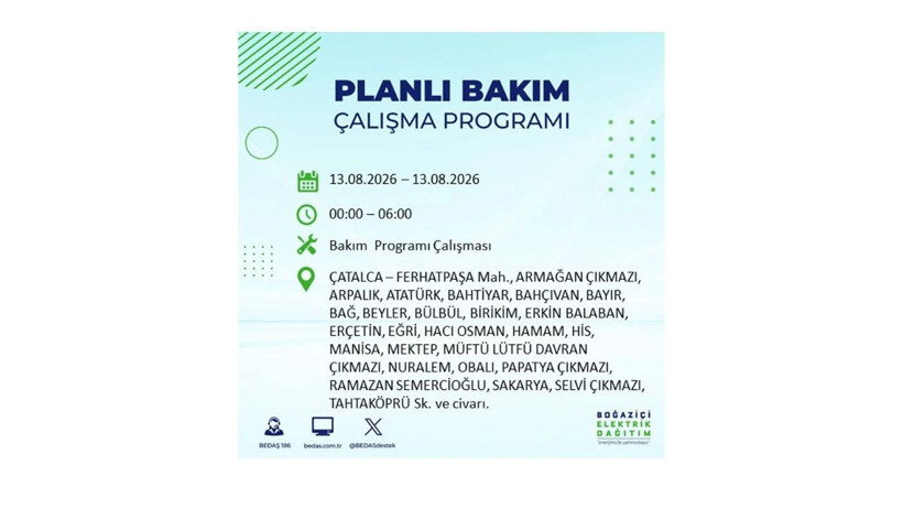 İstanbul 13 Ağustos kesintisi programı: O ilçelerde saatlerce elektrik olmayacak! - Resim: 12
