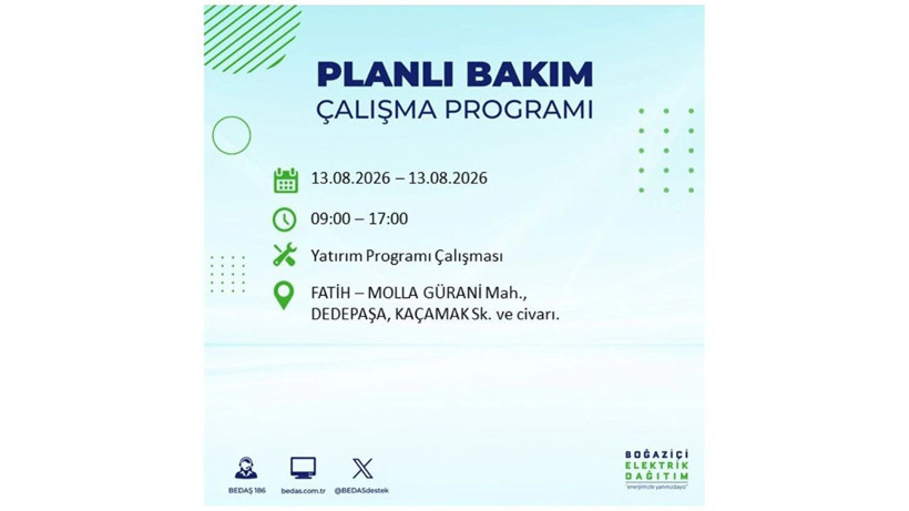 İstanbul 13 Ağustos kesintisi programı: O ilçelerde saatlerce elektrik olmayacak! - Resim: 19