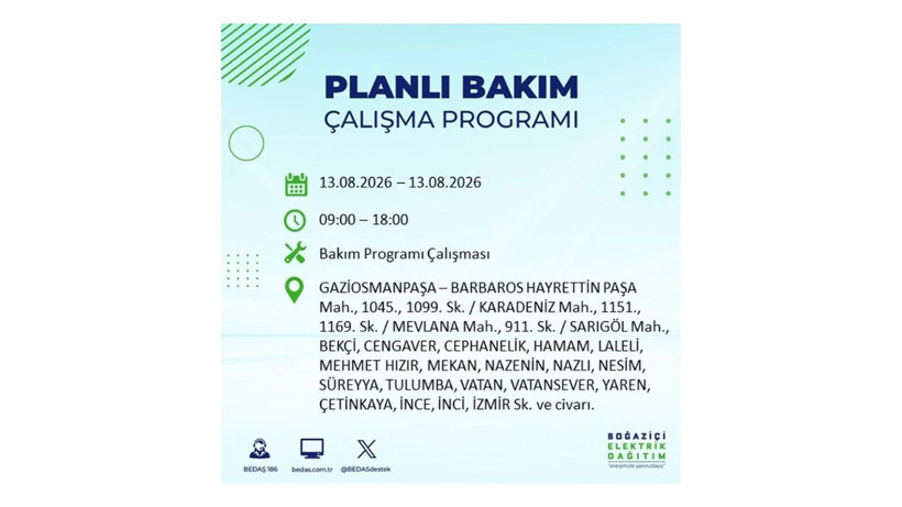 İstanbul 13 Ağustos kesintisi programı: O ilçelerde saatlerce elektrik olmayacak! - Resim: 24