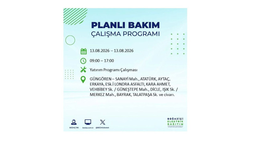 İstanbul 13 Ağustos kesintisi programı: O ilçelerde saatlerce elektrik olmayacak! - Resim: 25