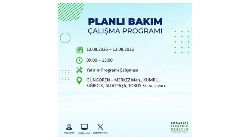 İstanbul 13 Ağustos kesintisi programı: O ilçelerde saatlerce elektrik olmayacak! - Resim: 27