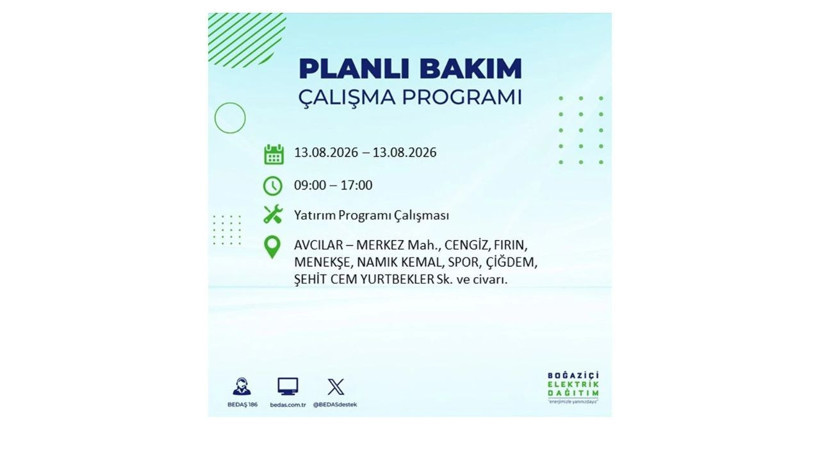 İstanbul 13 Ağustos kesintisi programı: O ilçelerde saatlerce elektrik olmayacak! - Resim: 3