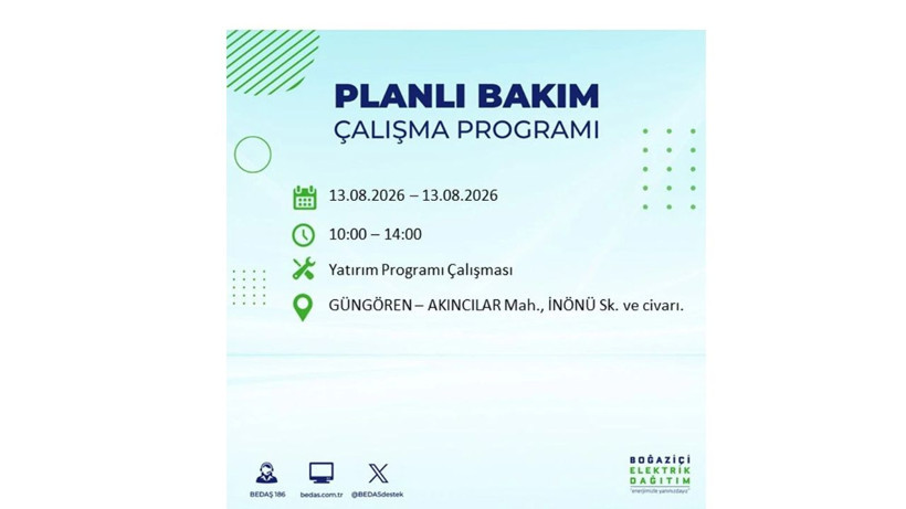 İstanbul 13 Ağustos kesintisi programı: O ilçelerde saatlerce elektrik olmayacak! - Resim: 30
