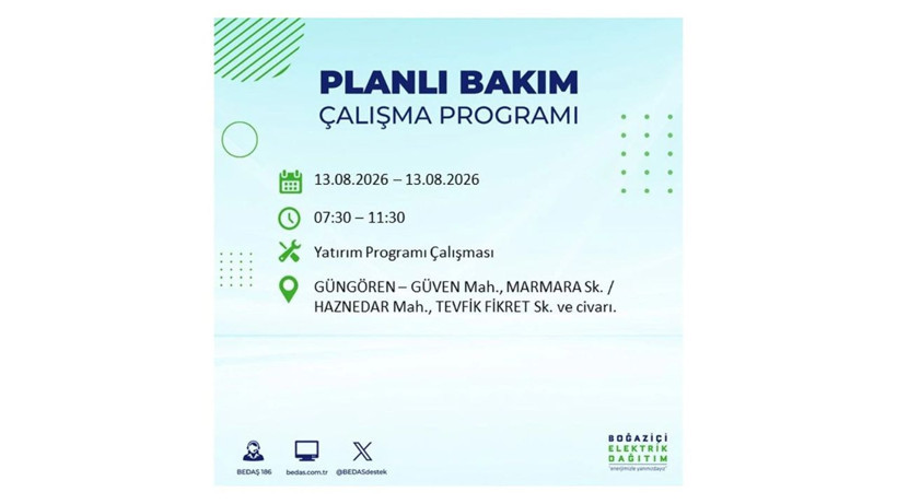 İstanbul 13 Ağustos kesintisi programı: O ilçelerde saatlerce elektrik olmayacak! - Resim: 31
