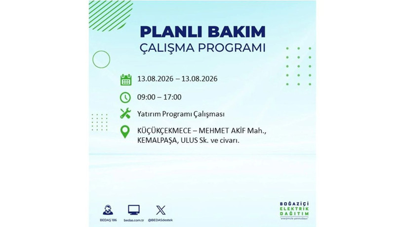 İstanbul 13 Ağustos kesintisi programı: O ilçelerde saatlerce elektrik olmayacak! - Resim: 34