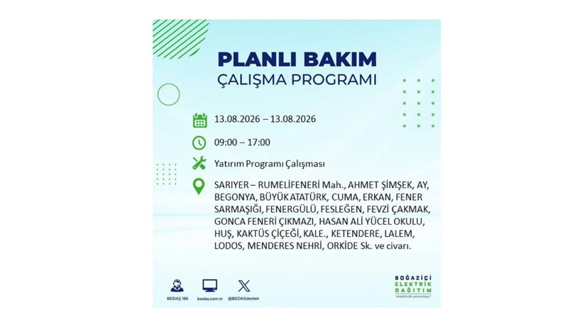 İstanbul 13 Ağustos kesintisi programı: O ilçelerde saatlerce elektrik olmayacak! - Resim: 38