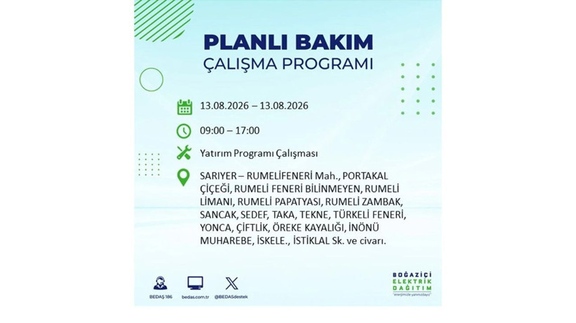 İstanbul 13 Ağustos kesintisi programı: O ilçelerde saatlerce elektrik olmayacak! - Resim: 39