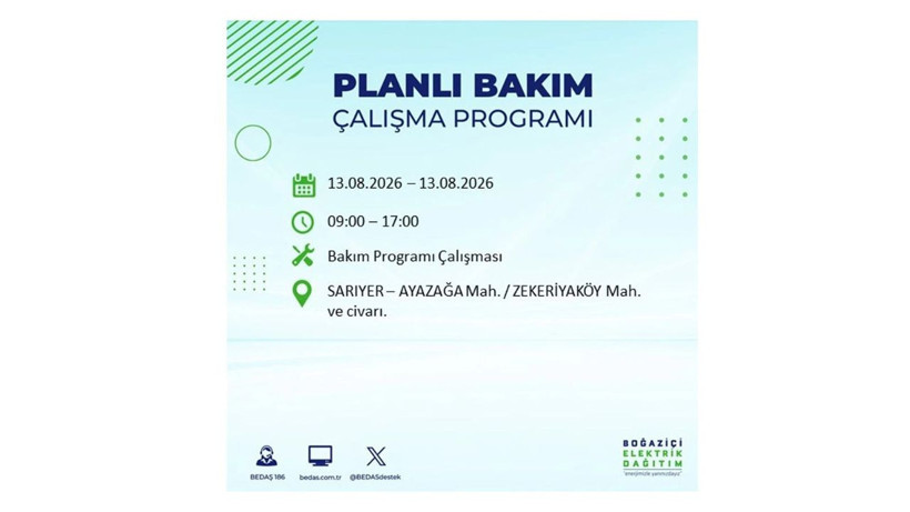 İstanbul 13 Ağustos kesintisi programı: O ilçelerde saatlerce elektrik olmayacak! - Resim: 40