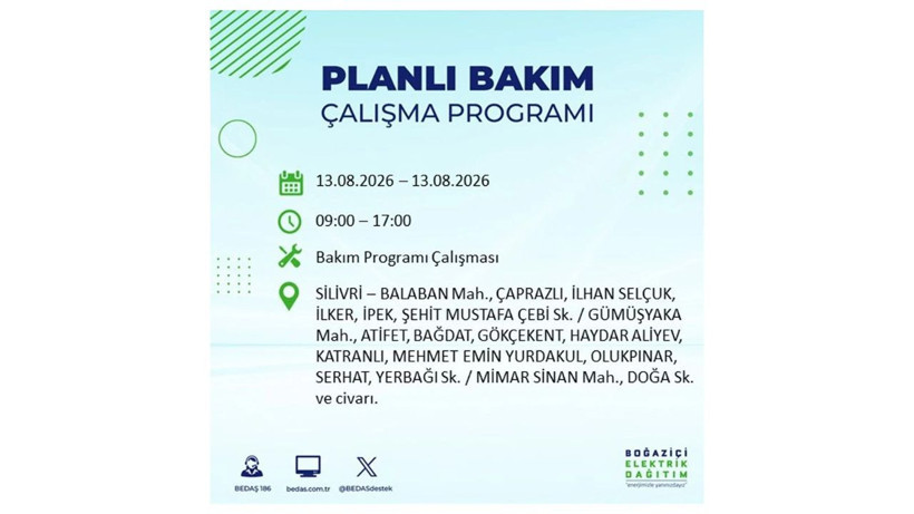 İstanbul 13 Ağustos kesintisi programı: O ilçelerde saatlerce elektrik olmayacak! - Resim: 44