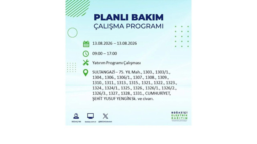 İstanbul 13 Ağustos kesintisi programı: O ilçelerde saatlerce elektrik olmayacak! - Resim: 46