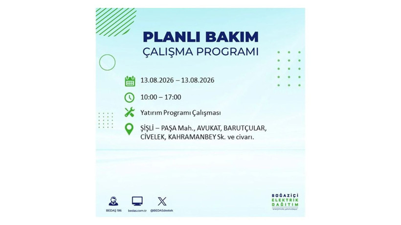 İstanbul 13 Ağustos kesintisi programı: O ilçelerde saatlerce elektrik olmayacak! - Resim: 48