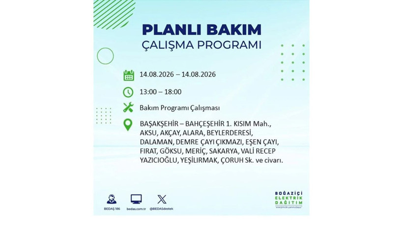 İstanbul 14 Ağustos kesintisi programı: O ilçelerde saatlerce elektrik olmayacak! - Resim: 13
