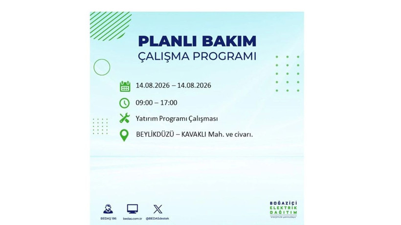 İstanbul 14 Ağustos kesintisi programı: O ilçelerde saatlerce elektrik olmayacak! - Resim: 16