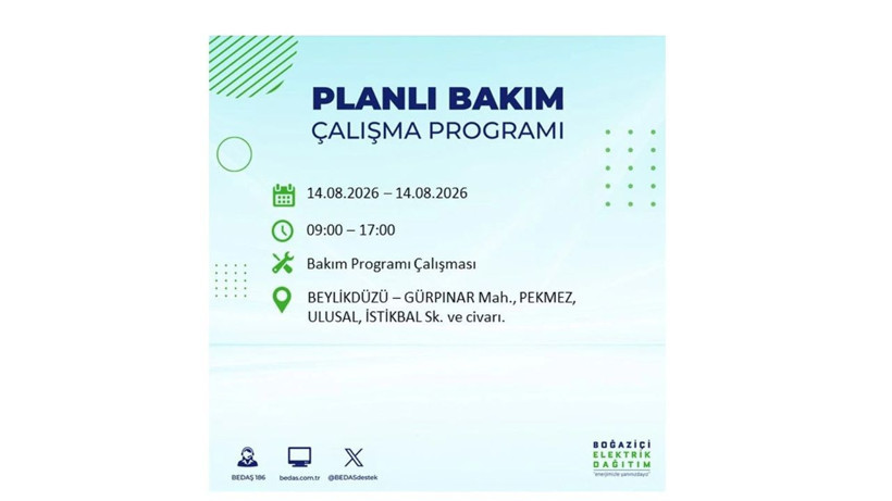 İstanbul 14 Ağustos kesintisi programı: O ilçelerde saatlerce elektrik olmayacak! - Resim: 17