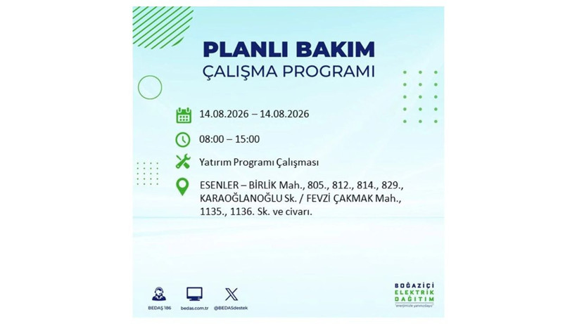 İstanbul 14 Ağustos kesintisi programı: O ilçelerde saatlerce elektrik olmayacak! - Resim: 22