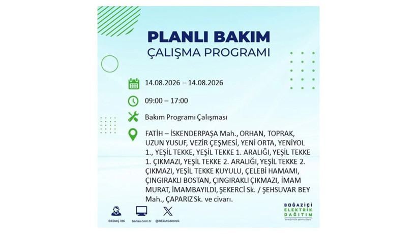 İstanbul 14 Ağustos kesintisi programı: O ilçelerde saatlerce elektrik olmayacak! - Resim: 30