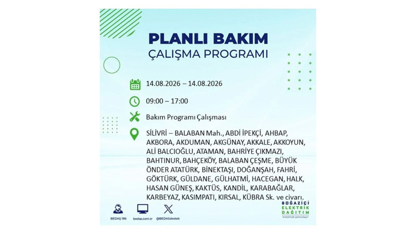 İstanbul 14 Ağustos kesintisi programı: O ilçelerde saatlerce elektrik olmayacak! - Resim: 42