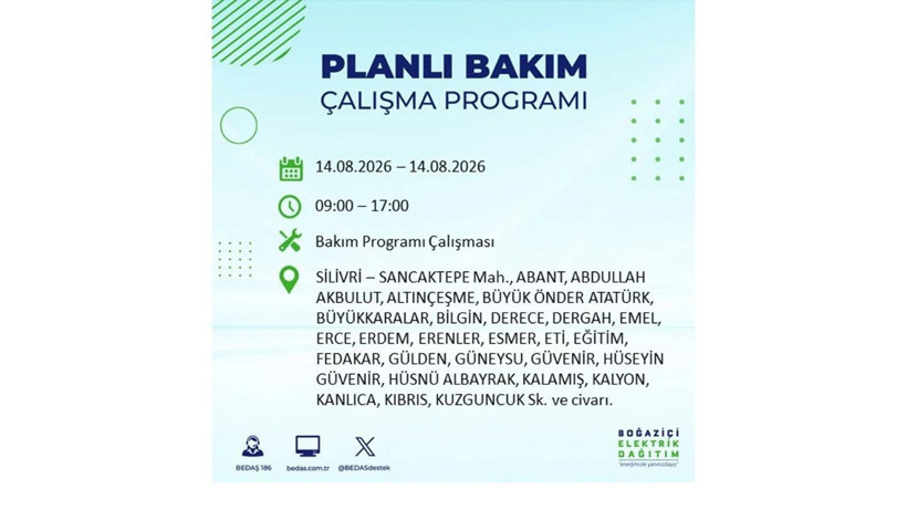 İstanbul 14 Ağustos kesintisi programı: O ilçelerde saatlerce elektrik olmayacak! - Resim: 44