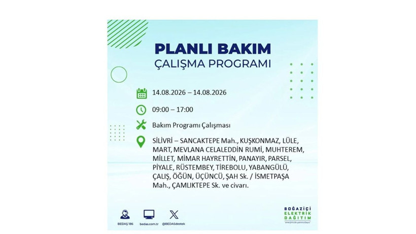 İstanbul 14 Ağustos kesintisi programı: O ilçelerde saatlerce elektrik olmayacak! - Resim: 45