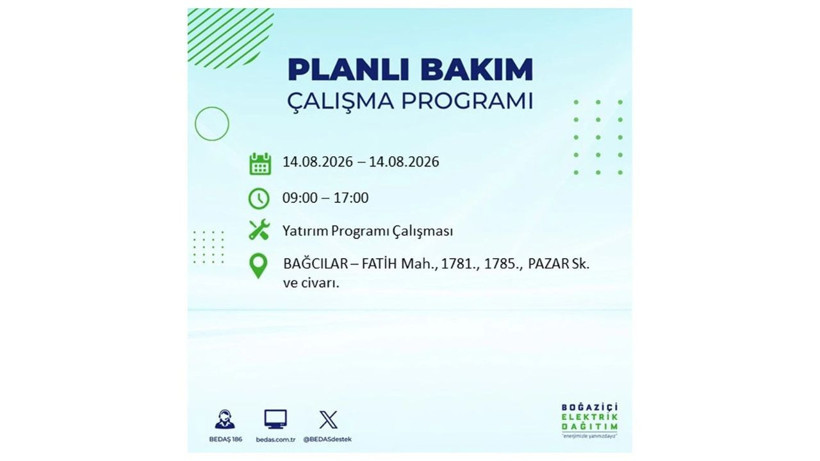 İstanbul 14 Ağustos kesintisi programı: O ilçelerde saatlerce elektrik olmayacak! - Resim: 4