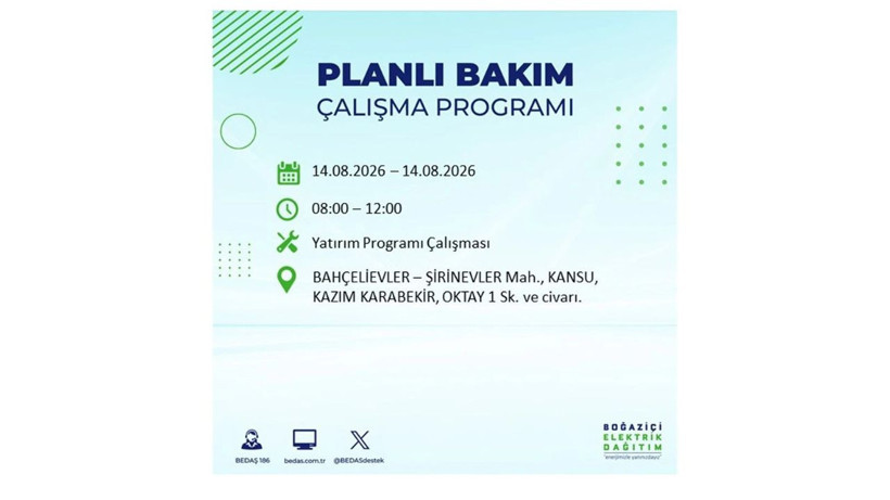 İstanbul 14 Ağustos kesintisi programı: O ilçelerde saatlerce elektrik olmayacak! - Resim: 8