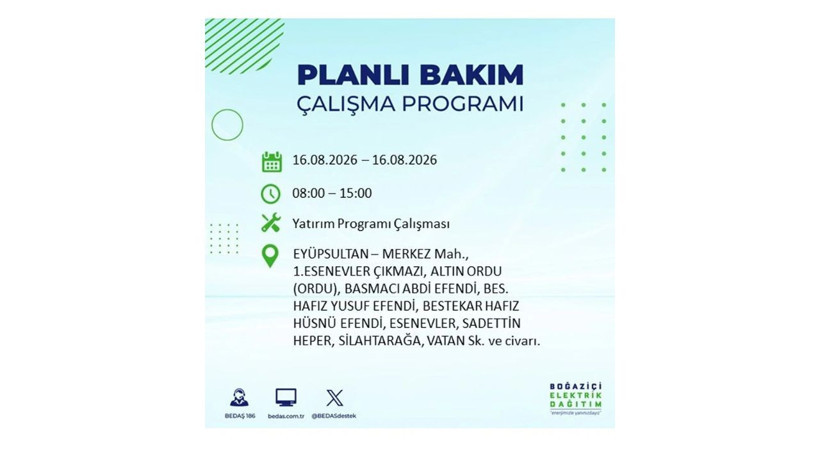 İstanbul 16 Ağustos kesintisi programı: O ilçelerde saatlerce elektrik olmayacak! - Resim: 4