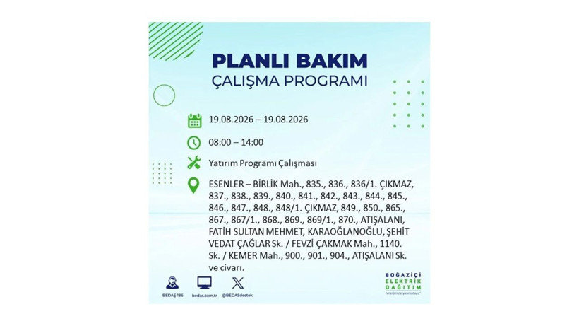İstanbul 19 Ağustos kesintisi programı: O ilçelerde saatlerce elektrik olmayacak! - Resim: 13