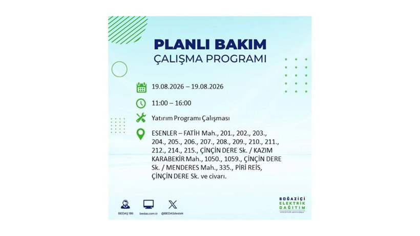 İstanbul 19 Ağustos kesintisi programı: O ilçelerde saatlerce elektrik olmayacak! - Resim: 14