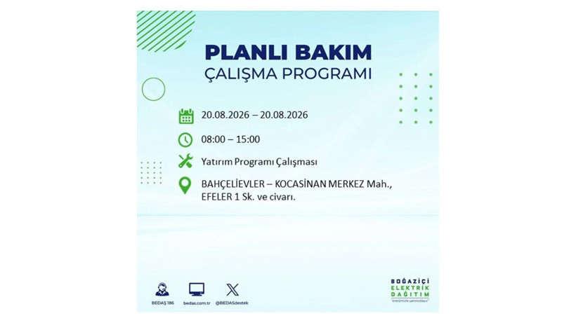 İstanbul 20 Ağustos kesintisi programı: O ilçelerde saatlerce elektrik olmayacak! - Resim: 9